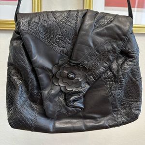 Vintage Leather Cross Body with Rosette